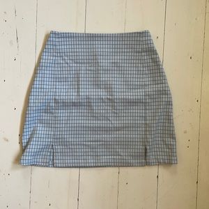 Brandy Melville blue plaid mini skirt